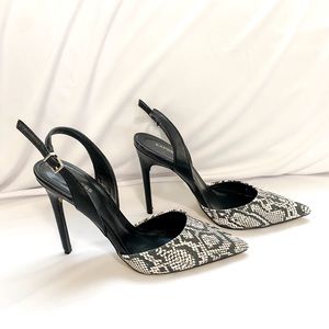 Express Snake Slingback Heels